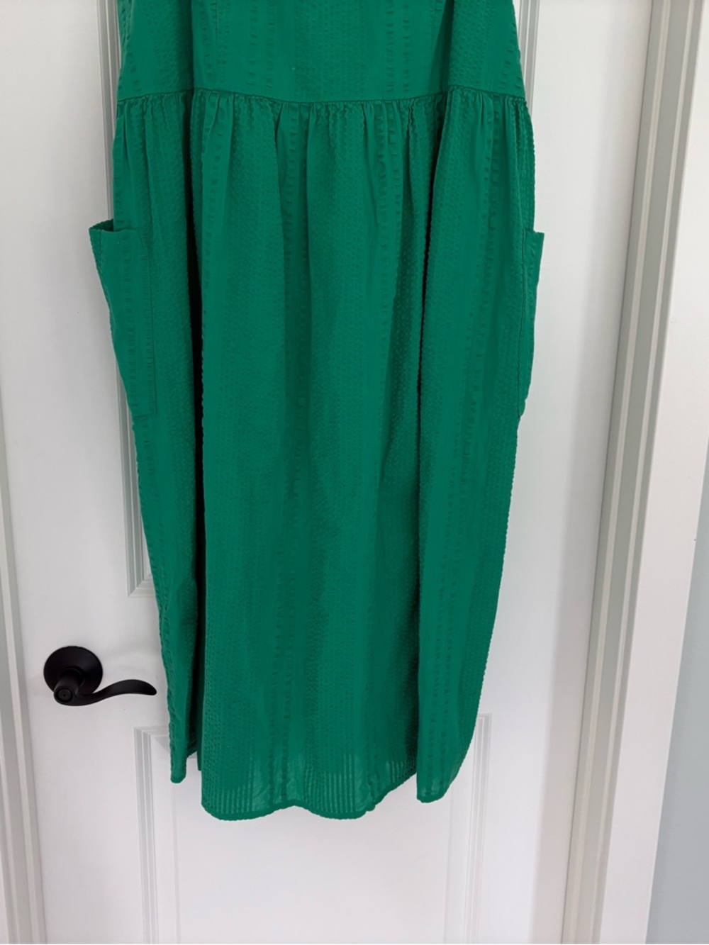 Sonoma 100% Cotton Crinkle Kelly Green Midi Dress XL - Picture 5 of 9